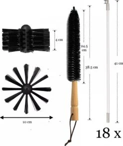 Schoorsteenveegset - 8 Meter - 2 Borstelkoppen - Professioneel - Schoorsteen Borstel - Veegkit - Haardset Voor Houtkachel - Flexibel - Schoorsteenveger - Pelletkachel Accessoires - Schoorsteen Reiniger - Geschikt Voor Boormachines -Huishoud Verkoop 1016x1200