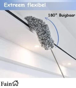 Fain® Plumeau Met Telescoopsteel – Grijs – 80 Tot 280 Cm - Uitschuifbaar – Wasbaar - Flexibel 360° Draaibaar – Duster - Microvezel Ragebol -Huishoud Verkoop 1033x1200