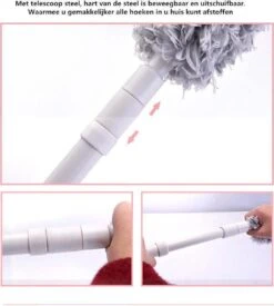 Plumeau/met Telescoopsteel/uitschuifbaar/microvezel Buigbare Borstelkop/9 X 126cm Max-lengte179cm -Huishoud Verkoop 1076x1200