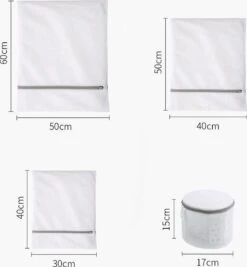 Merkloos Waszak 4 Delig - 1x Groot (50x60 Cm) - 1x Middel ( 40x50cm) - 1x Normaal (30x40cm) - 1x BH (17x15cm) -Huishoud Verkoop 1109x1200