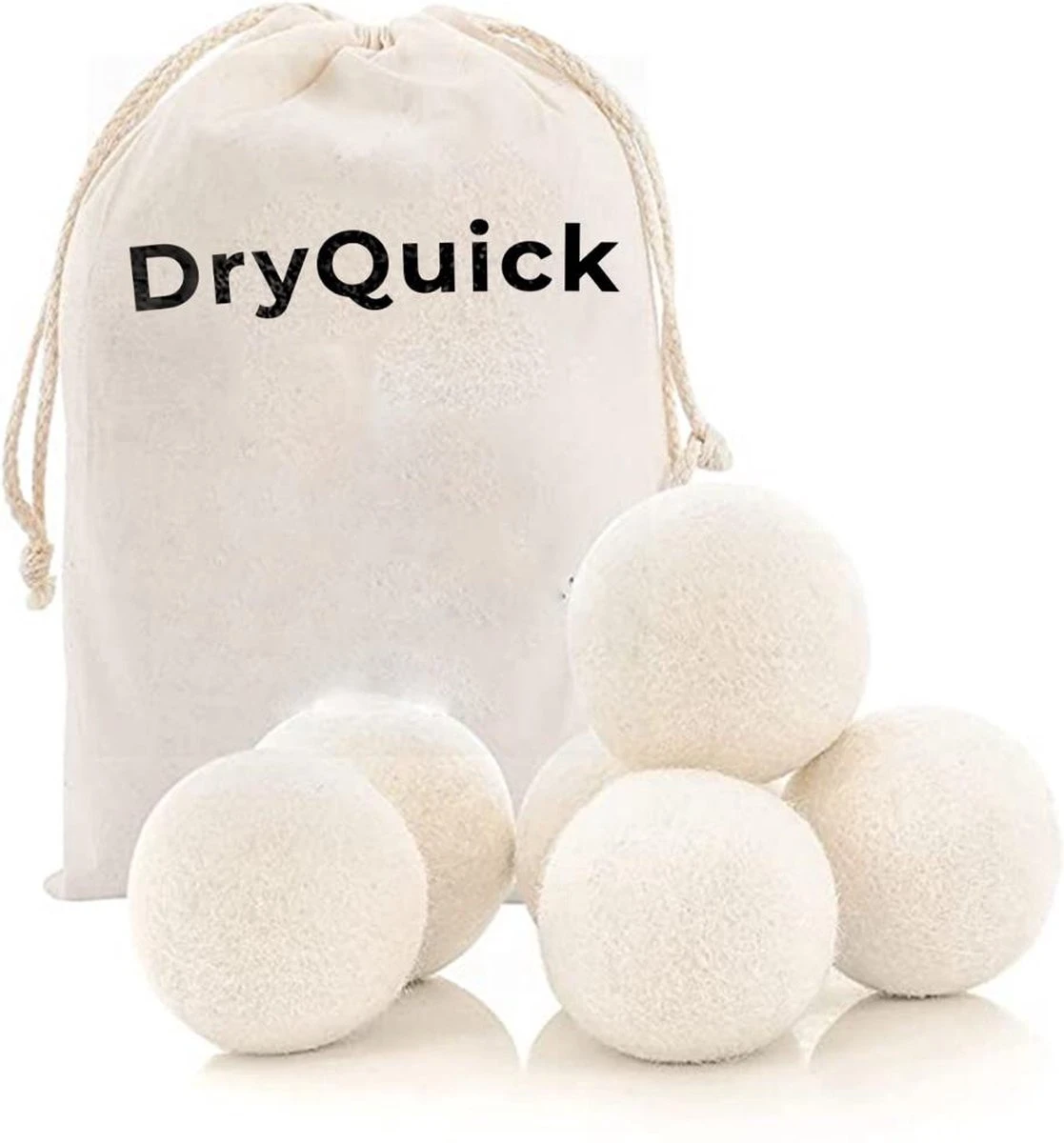 DRYQUICK Drogerballen- Wasbollen- Duurzaam Schapenwol - Herbruikbaar- 6 XL Wasballen Wit 3 DRYQUICK Drogerballen- Wasbollen- Duurzaam Schapenwol - Herbruikbaar- 6 XL Wasballen Wit