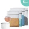ForDig Wasnet Waszakjes (5 Stuks) Voor Lingerie En Fijne Was - Geschikt Voor Wasmachine - Met Rits - Wit -Huishoud Verkoop 1147x1200