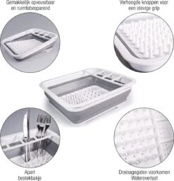 Amazy Afdruiprek Opvouwbaar & Bpa-vrij - Afdruiprek Voor Het Drogen Van Bestek, Borden, Glazen & Flessen - Afdruipmat In Grijs-wit Van Kunststof & Silicone Voor Gootsteen, Spoelbakken, Keuken -Huishoud Verkoop 1160x1200