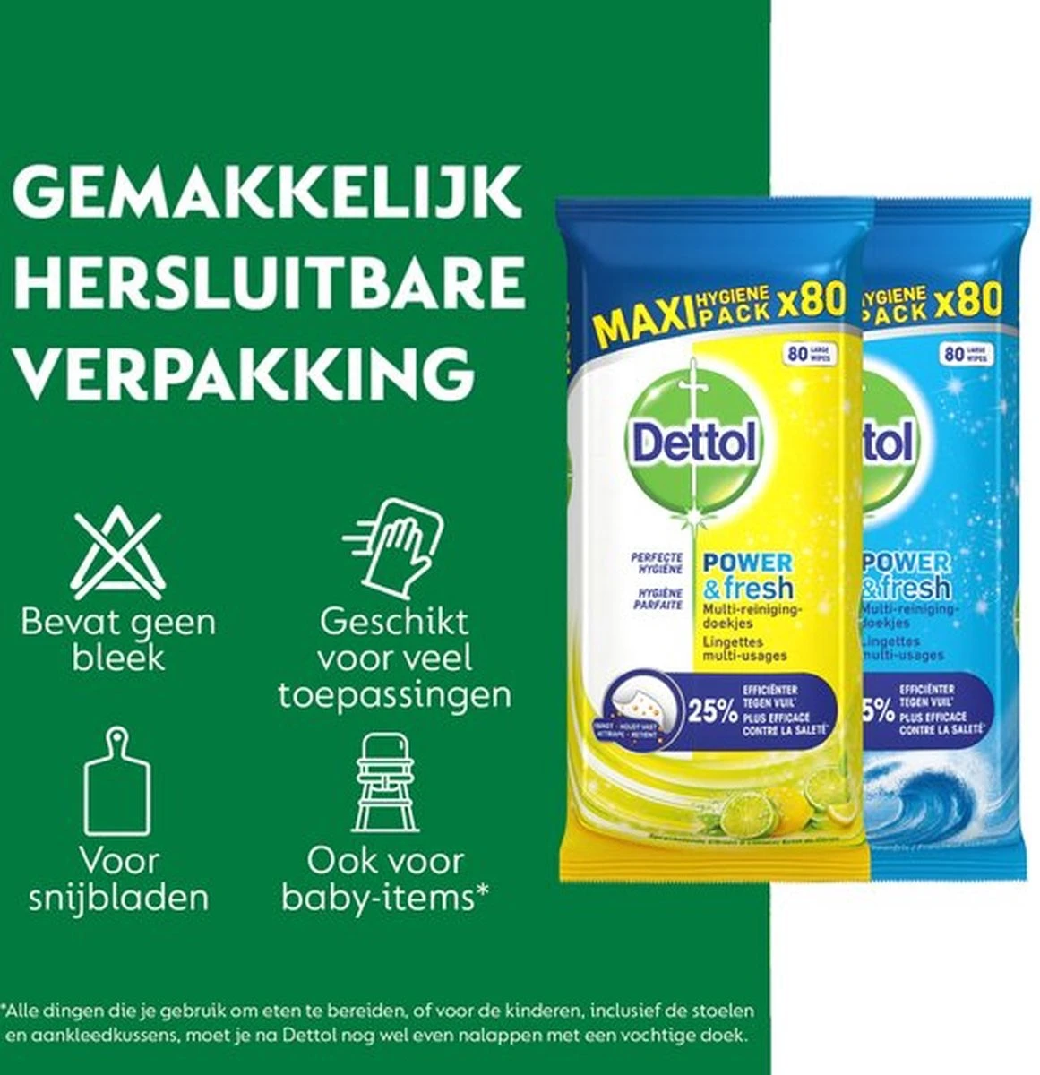 Dettol - 320 Schoonmaakdoekjes Power & Fresh - Citrus 2x80 - Oceanfris 2x80 12 Dettol - 320 Schoonmaakdoekjes Power & Fresh - Citrus 2x80 - Oceanfris 2x80 - Afbeelding 10