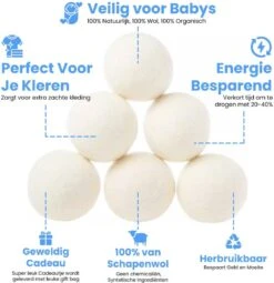 DRYQUICK Drogerballen- Wasbollen- Duurzaam Schapenwol - Herbruikbaar- 6 XL Wasballen Wit 15 DRYQUICK Drogerballen- Wasbollen- Duurzaam Schapenwol - Herbruikbaar- 6 XL Wasballen Wit -Huishoud Verkoop 1162x1200