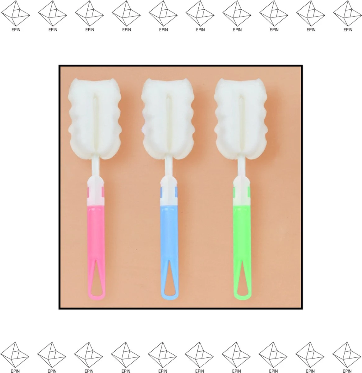 Merkloos EPIN | Glazen Spons | Fles Borstel | Drink Fles Spons | BLAUW 5 Merkloos EPIN | Glazen Spons | Fles Borstel | Drink Fles Spons | BLAUW - Afbeelding 3