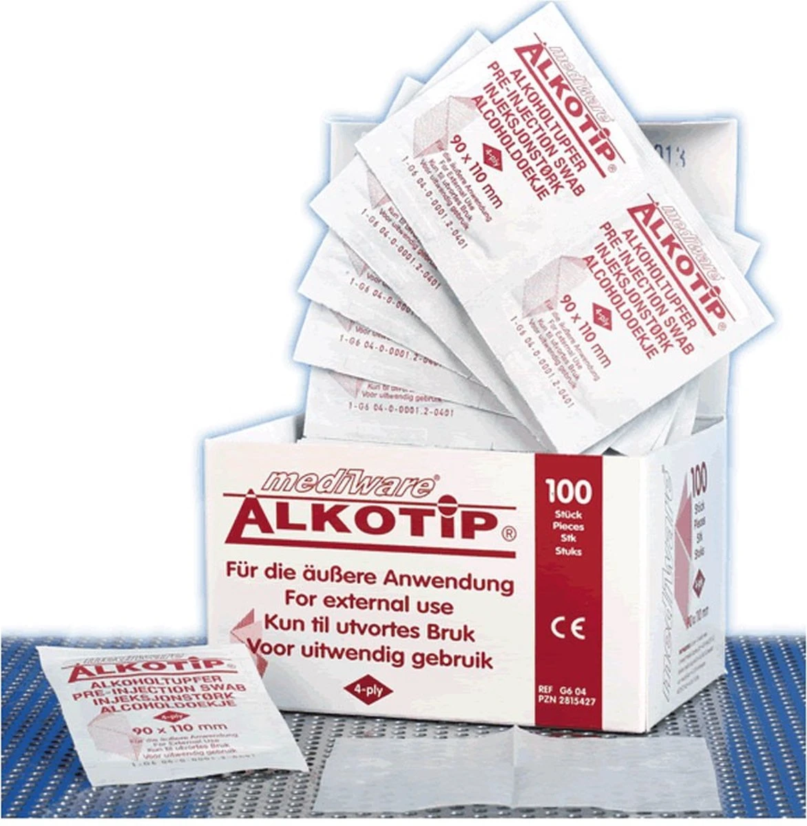 Alcoholdoekjes 90x110mm, 100 Stuks 6 Alcoholdoekjes 90x110mm, 100 Stuks - Afbeelding 4