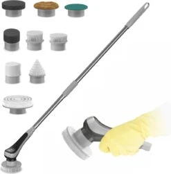 Qualitics Elektrische Schoonmaakborstel - Roterende Polijstmachine - Schrobborstel - Poetsmachine - Vloerreiniger Met 10 Opzetstukken