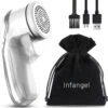 Infangel – Elektrische Pluizenverwijderaar – Draadloze Pluizendief – Incl. 2 Extra Opzetstukken - Grijs