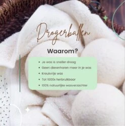 Geniet Van Gemak® | Herbruikbare Wollen Drogerballen | Wasbollen | Schaapswol | Duurzame En Energiebesparende Wasballen | 6 XL Drogerballen -Huishoud Verkoop 1195x1200 1