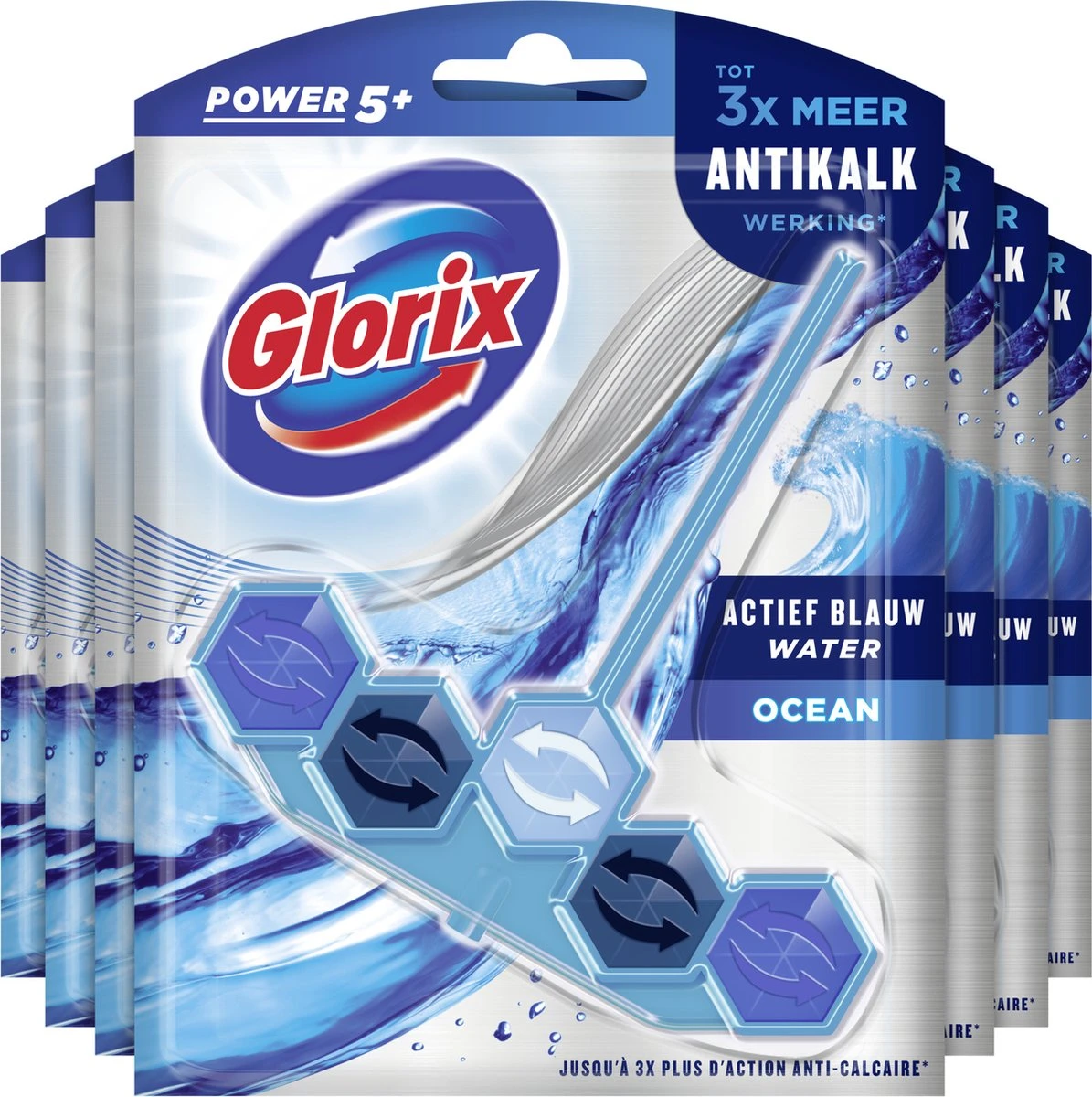 Glorix Power 5+ Ocean Toiletblokken - 7 Stuks - Voordeelverpakking 9 Glorix Power 5+ Ocean Toiletblokken - 7 Stuks - Voordeelverpakking - Afbeelding 7
