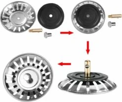 Afvoerzeef Roestvrijstaal - Gootsteen Zeef - Gootsteen Stopper - RVS - 80mm -Huishoud Verkoop 1200x1007 1