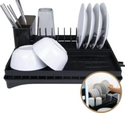 Baulk® - Afdruiprek - Afdruiprek Met Lekbak - Afwas - Droogrek Afwas - RVS - Bestekbak - Modern -Huishoud Verkoop 1200x1084 1