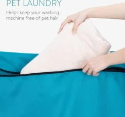 Navaris Waszak Voor Huisdieren Wasgoed - Wasnet Met Rits - Vangt Dierenharen Op Van Dekens, Handdoeken Of Beddengoed - 79 X 70,5 Cm - Blauw -Huishoud Verkoop 1200x1119 1