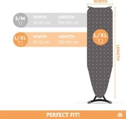 Laundryspecialist 3 Laagse COMFORT Strijkplankhoes - Optimaal Strijkcomfort En Stoomdoorlatend - Maat L/XL Voor Een Breedte Van 39 Tot 53 Cm En Een Lengte Van 120 Tot 141 Cm -Huishoud Verkoop 1200x1127 3