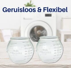 Waspakket - 6 Drogerballen - 2 Wasbollen - Maatschepje - Wasdoekje - Doseerbol - Wasbol - Doseerbollen -Huishoud Verkoop 1200x1143