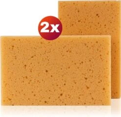 Merkloos Grote Schoonmaakspons - 2x Viscose Autospons - Spons - Schoonmaakartikelen - Auto Wassen - Autospons - Zachte Spons