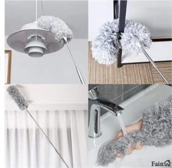 Fain® Plumeau Met Telescoopsteel – Grijs – 80 Tot 280 Cm - Uitschuifbaar – Wasbaar - Flexibel 360° Draaibaar – Duster - Microvezel Ragebol -Huishoud Verkoop 1200x1170 4