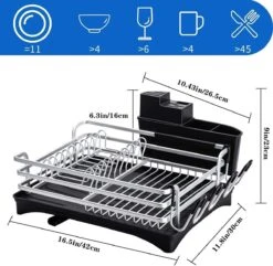Doogo® Afdruiprek Met Bestekkorf En Lekbak Voor Keukenborden En Bestek Afdruiprek Met Draaibare Uitloop -Huishoud Verkoop 1200x1173 2