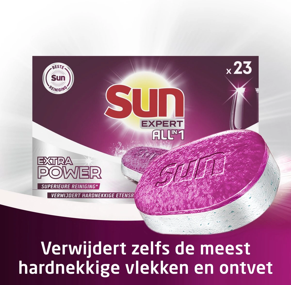 SUN® Sun Expert All-in 1 Vaatwastabletten - Extra Power - 6 X 23 Tabletten 6 SUN® Sun Expert All-in 1 Vaatwastabletten - Extra Power - 6 X 23 Tabletten - Afbeelding 4