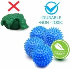 Merkloos Droger Ballen PVC – Herbruikbare Wasdroger Bollen – Snellere Droogtijd – - Wasbollen - 6 Stuks -Huishoud Verkoop 1200x1176