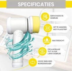 Lenga Elektrische Schoonmaakborstel - 5 In 1 Borstel - Oplaadbaar - Wasborstel - Schoonmaakmiddelen - Schrobborstels -Huishoud Verkoop 1200x1179 4