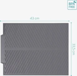 Navaris Siliconen Droogmat Met Afvoer - Aanrecht Droogmat Voor Afwas, Borden, Bestek, Glazen - Grijs -Huishoud Verkoop 1200x1184 6