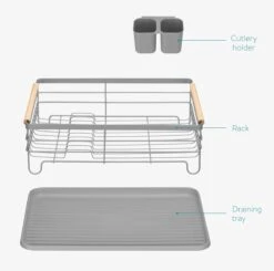 Navaris Afdruiprek Met Uitneembare Bestekhouder - Afwasrek Met Losse Lekbak - Vaatwasrek Met Plateau - Voor Bestek, Borden, Schalen En Pannen -Huishoud Verkoop 1200x1189 7