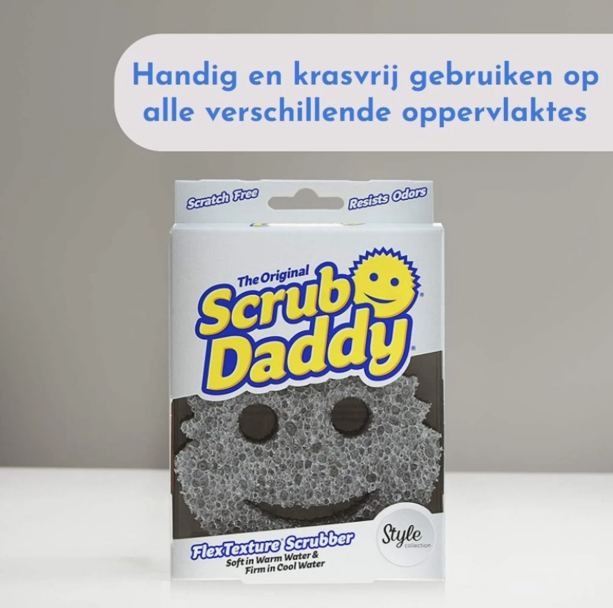 Scrub Daddy - Scrub Mommy Krijsvrije Spons Dubbelzijdig Grijs 6 Scrub Daddy - Scrub Mommy Krijsvrije Spons Dubbelzijdig Grijs - Afbeelding 4