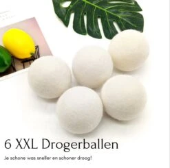 Geniet Van Gemak® | Herbruikbare Wollen Drogerballen | Wasbollen | Schaapswol | Duurzame En Energiebesparende Wasballen | 6 XL Drogerballen -Huishoud Verkoop 1200x1191 1