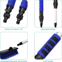 Navaris Telescopische Autowasborstel - Watergevoerde Wasborstel Voor Auto's En Ramen Met Uitschuifbare Lange Handgreep En Zachte Haren - Blauw -Huishoud Verkoop 1200x1193 3