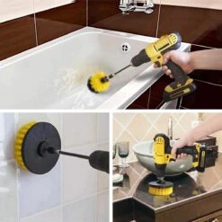 Merkloos 4-delige Borstelset Voor Boormachine - Inclusief Verlengstuk - Opzetborstels - Schrobborstel - Schuurborstel - Schoonmaakborstel - Tapijtreiniger - Brush - Geel - Gratis Verzending -Huishoud Verkoop 1200x1199 22