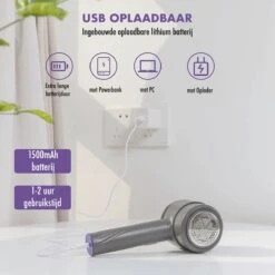 DynaBright Elektrische Pluizenverwijderaar - Draadloos - 2 Extra Opzetstukken - Pluizentondeuse - Grijs -Huishoud Verkoop 1200x1200 1102