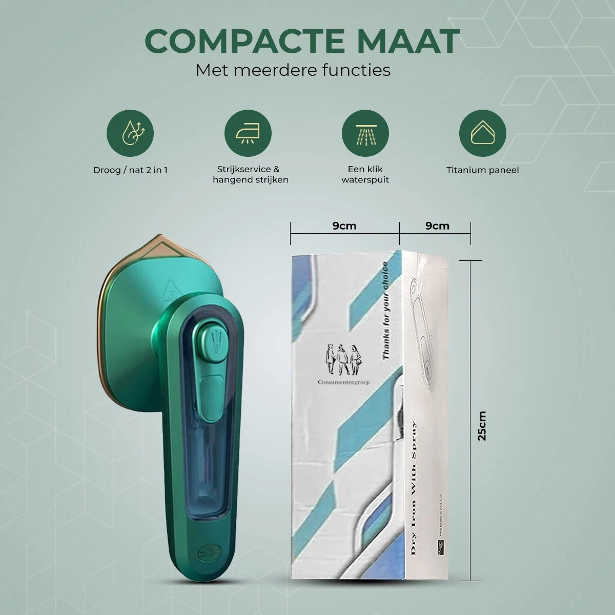 Stomer Kleding - Luxe Reis Strijkijzer - Inklapbaar - 8,4x11,5CM - Travel Strijkijzer – Strijkijzer Vakantie – Reisstrijkijzer Klein Strijkijzer - Steamer - Groen - 7 Stomer Kleding - Luxe Reis Strijkijzer - Inklapbaar - 8,4x11,5CM - Travel Strijkijzer – Strijkijzer Vakantie – Reisstrijkijzer Klein Strijkijzer - Steamer - Groen - - Afbeelding 5