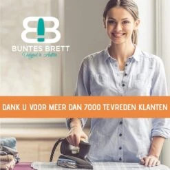 Buntes Brett® Strijkplankhoes Voor Stoomstrijkijzer (maat M) | Universeel Tot Max. 120x40 Cm | Strijkplankhoes Om Snel En Gemakkelijk Te Strijken | Made In EU | Geschikt Voor Stoomstrijkstation | Blauw -Huishoud Verkoop 1200x1200 1180