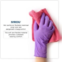 IVROU® Nitril Handschoenen - 100 Stuks Wegwerp Handschoenen - Poeder Vrij, Latex Vrij - Maat: M - Violet Blauw -Huishoud Verkoop 1200x1200 1275