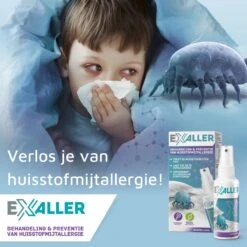 Exaller Anti Huisstofmijt Spray 150ml - 100% Natuurlijk Huismijt Bestrijder - Klinisch Getest - Behandeling En Preventie Van Huisstofmijtallergie -Huishoud Verkoop 1200x1200 1580