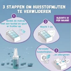 Exaller Anti Huisstofmijt Spray 150ml - 100% Natuurlijk Huismijt Bestrijder - Klinisch Getest - Behandeling En Preventie Van Huisstofmijtallergie -Huishoud Verkoop 1200x1200 1581