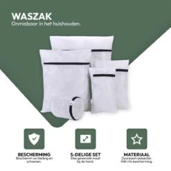 STACK Waszakken | Set Van 5 Waszakjes Met Rits - Waszak - Wasnet - Kledingzakjes - BH Was Zakjes - Laundry Bag Set Voor Ondergoed - Kleding - Delicaat Wasgoed - Wasmachine Zakjes - Wasgoed -Huishoud Verkoop 1200x1200 339