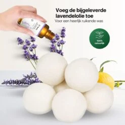 Tenify 6 XL Drogerballen + Extra Lavendel Olie - Wasbollen - Duurzaam - Schaapswol - Wasverzachter - Wasdrogerballen - Herbruikbare Droogballen - Energie Besparen -Huishoud Verkoop 1200x1200 351