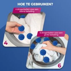 Roegaarden Drogerballen - Wasbollen - 6 Stuks - Siliconen - Sneller Droog - Anti-kreuk -Huishoud Verkoop 1200x1200 368