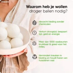 Drogerballen - Droogballen Voor Wasdrogers - Wasdrogerballen, Wasbollen & Wasballen - 100% Diervriendelijk, Duurzaam & Herbruikbaar - Duurzaam Cadeau - Energie Besparen - RWS Wol & Zero Waste - 6 Stuks Van Zivanto -Huishoud Verkoop 1200x1200 420