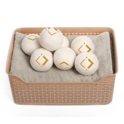 LuxerLiving Wasbol Set Van 6 - Droogt Tot 30% Sneller - Wasverzachter - Droger Ballen - Dryer Balls - Ecologisch - 100% Wol -Huishoud Verkoop 1200x1200 429