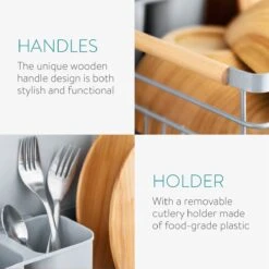 Navaris Afdruiprek Met Uitneembare Bestekhouder - Afwasrek Met Losse Lekbak - Vaatwasrek Met Plateau - Voor Bestek, Borden, Schalen En Pannen -Huishoud Verkoop 1200x1200 636