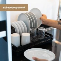 Baulk® - Afdruiprek - Afdruiprek Met Lekbak - Afwas - Droogrek Afwas - RVS - Bestekbak - Modern -Huishoud Verkoop 1200x1200 637