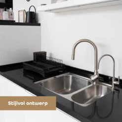 Baulk® - Afdruiprek - Afdruiprek Met Lekbak - Afwas - Droogrek Afwas - RVS - Bestekbak - Modern -Huishoud Verkoop 1200x1200 641