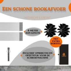 Schoorsteenveegset - 8 Meter - 2 Borstelkoppen - Professioneel - Schoorsteen Borstel - Veegkit - Haardset Voor Houtkachel - Flexibel - Schoorsteenveger - Pelletkachel Accessoires - Schoorsteen Reiniger - Geschikt Voor Boormachines -Huishoud Verkoop 1200x1200 698