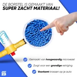 JUST23 Telescopische Autowasborstel – Schrobber Met Steel – Velgenborstel - Autowasset Met Zeep - Roterende Schoonmaakborstel - Multifunctionele Wasborstel -Huishoud Verkoop 1200x1200 725