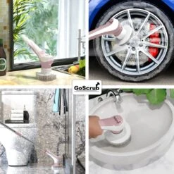 GoScrub® Elektrische Schoonmaakborstel – Elektrische Schrobber - Schrobborstel – Voor Badkamer Of Keuken – Schrobber Met Steel – Luiwagen – Polijstmachine - Roze -Huishoud Verkoop 1200x1200 740