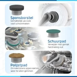 Qualitics Elektrische Schoonmaakborstel - Roterende Polijstmachine - Schrobborstel - Poetsmachine - Vloerreiniger Met 10 Opzetstukken -Huishoud Verkoop 1200x1200 792